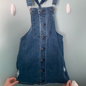 Distressed Element Overalls-Dress/skirt
